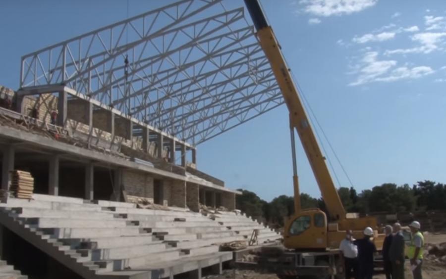 Sumqayıtda tikilən stadionun bugünkü durumu -  Video
