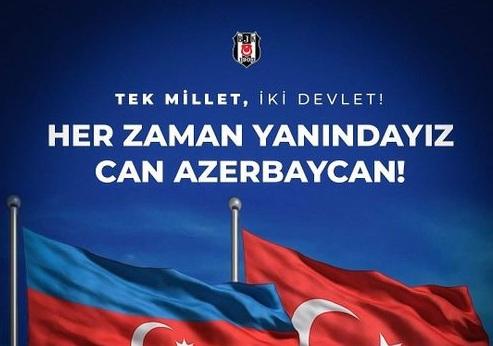 "Beşiktaş" və "Trabzonspor"dan Azərbaycana dəstək paylaşımı 