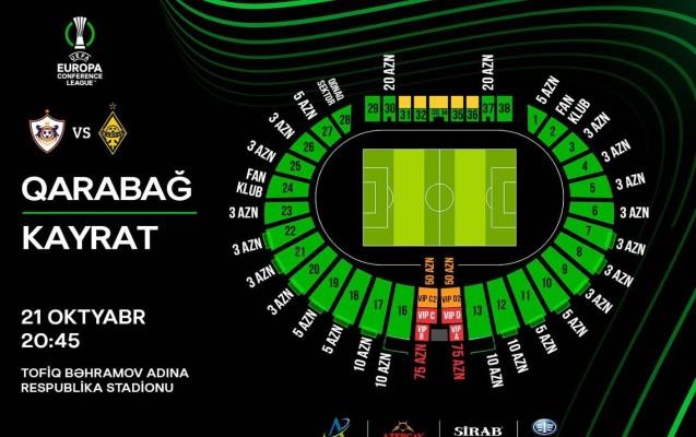 “Qarabağ” – “Kayrat” oyununun biletləri satışda -