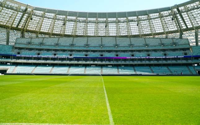 Oyuna bir neçə saat qalmış Bakı Olimpiya Stadionu - Şəkillər