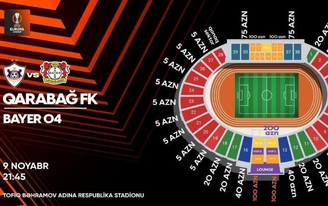 "Qarabağ" - "Bayer" oyununa bütün biletlər satıldı