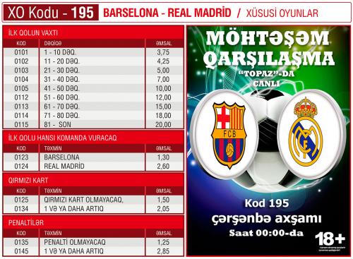 "Barselona - "Real": canlı və xüsusi mərc 