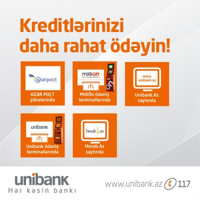 (R) Unibank kreditlərini harda ödəmək olar?