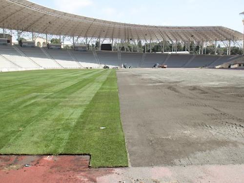 "Tofiq Bəhramov" stadionunun yeni qazonu (VİDEO)