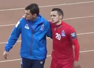 “Qarabağ”lı futbolçunun bəxtsiz anı (VİDEO)
