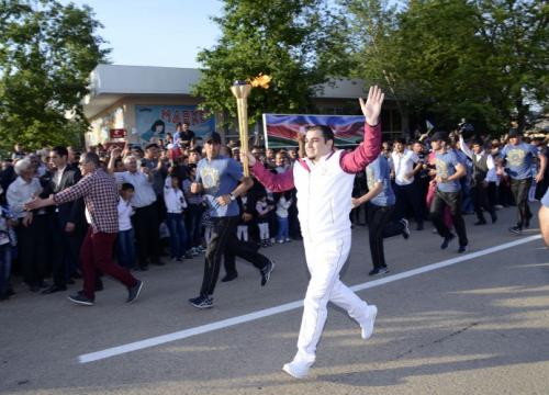 Avropa Oyunlarının məşəli Cəlilabada çatdı (FOTOLAR)