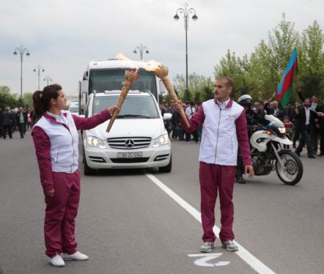 Avropa Oyunlarının məşəli Tərtərdə (FOTOLAR)