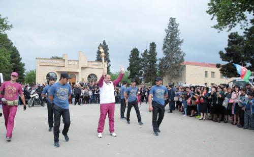 "Bakı-2015"in məşəli Goranboyda (FOTOLAR)