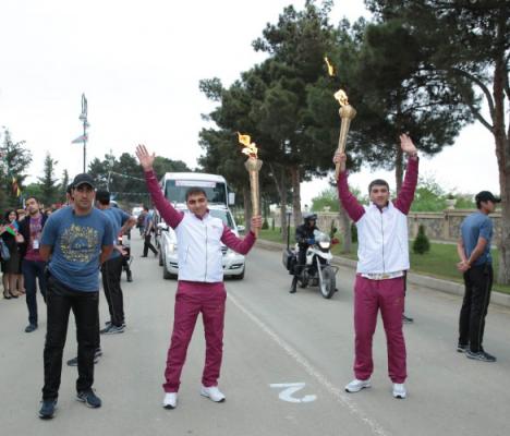 "Bakı-2015": məşəl Naftalanda (FOTOLAR)