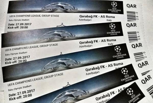 “Qarabağ” - “Roma”:  58 min bilet satılıb