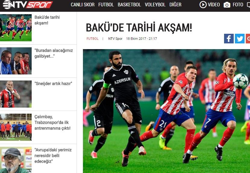 "Qardaş "Qarabağ" tarix yazdı" - Türkiyə mediası