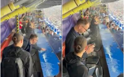 “Kamp Nou”da media sektoru yağış altında qaldı - Video