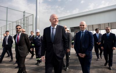 İnfantino Hövsandakı mini-stadionların inşası ilə tanış oldu - Şəkillər