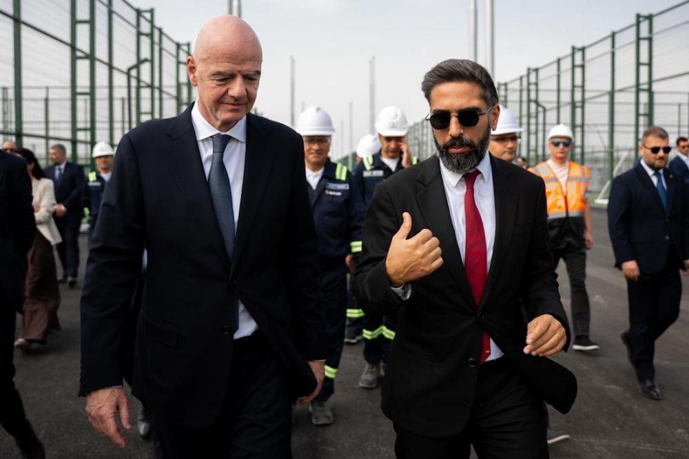 İnfantino Hövsandakı mini-stadionların inşası ilə tanış oldu - Şəkillər