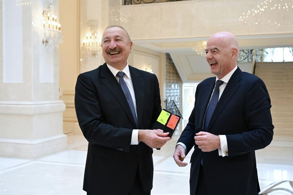 İlham Əliyev FİFA prezidentini qəbul etdi - Şəkillər